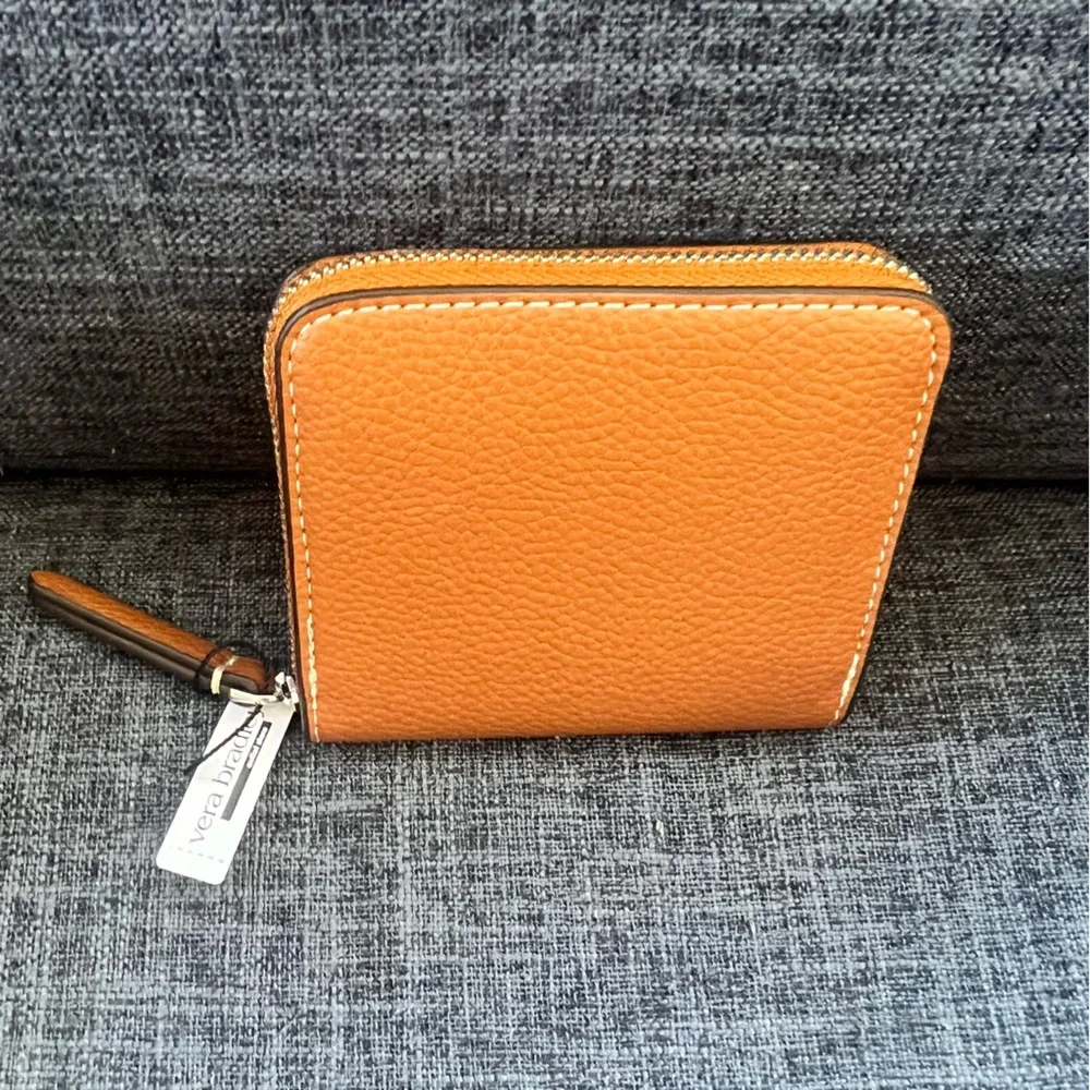NWT Vera Bradley Roasted Pecan Small Essential Zip-Around Faux Leather Wallet. - Picture 5 of 6